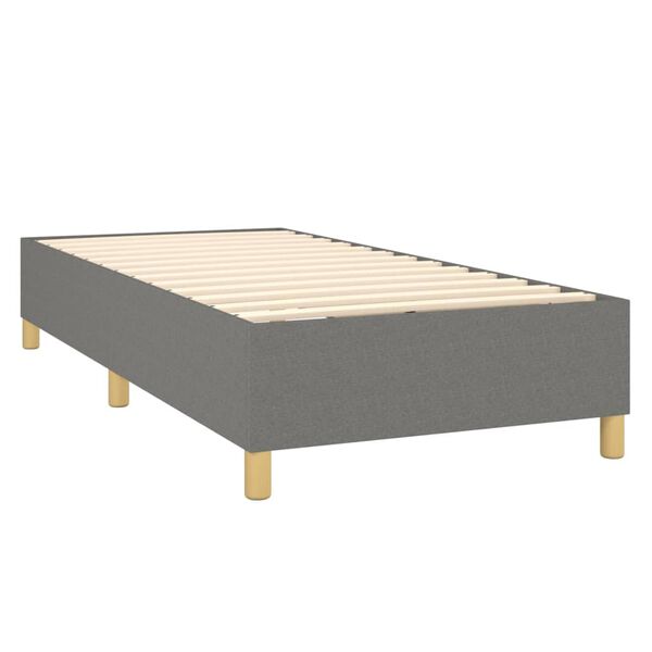 vidaXL Cama com molas/colch&atilde;o 100x200 cm tecido cinza-escuro