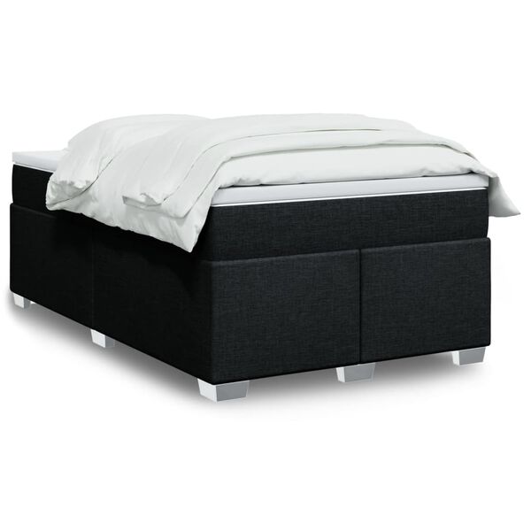 vidaXL Cama boxspring com colch&atilde;o 120x190 cm tecido preto