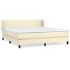 vidaXL Cama com molas/colch&atilde;o 160x200 cm couro artificial cor creme