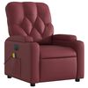 vidaXL Poltrona massagens reclin. elétrica couro artif. vermelho-tinto