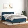 vidaXL Cama box spring com colch&atilde;o 160x210 cm veludo azul escuro