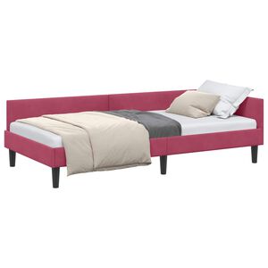 vidaXL Estrutura de Cama de Canto Vinho Vermelho 90 cm x 200 cm
