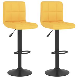 vidaXL Bancos de bar 2 pcs tecido amarelo mostarda