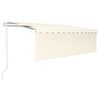 vidaXL Toldo retr&aacute;til autom&aacute;tico com estore 4x3 m cor creme