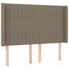vidaXL Cabeceira cama abas tecido 147x16x118/128 cm cinza-acastanhado