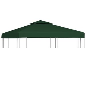 vidaXL Cobertura de substitui&ccedil;&atilde;o p/ gazebo 310 g/m&sup2; verde 3x3 m