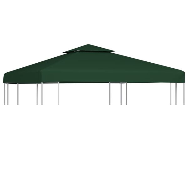 vidaXL Cobertura de substitui&ccedil;&atilde;o p/ gazebo 310 g/m&sup2; verde 3x3 m