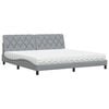 vidaXL Cama com colch&atilde;o 200x200 cm tecido cinzento-claro