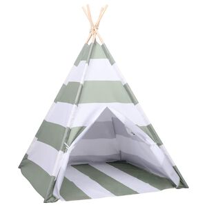 vidaXL Tenda Infantil Riscas Cinza e Branco 120 x 120 x 150 cm