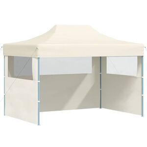 vidaXL Tenda dobr&aacute;vel profissional festas 3 paredes 3x4m a&ccedil;o cor creme