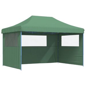 vidaXL Tenda p/ festas pop-up dobr&aacute;vel com 3 paredes laterais verde