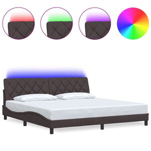 vidaXL Estrutura de cama com LED sem colch&atilde;o 200x200 cm tecido