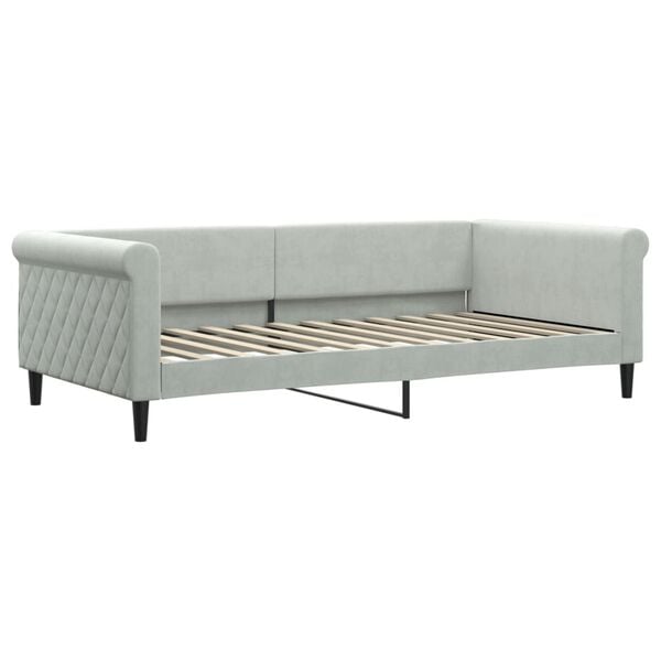 vidaXL Sof&aacute;-cama 100x200 cm veludo cinzento-claro