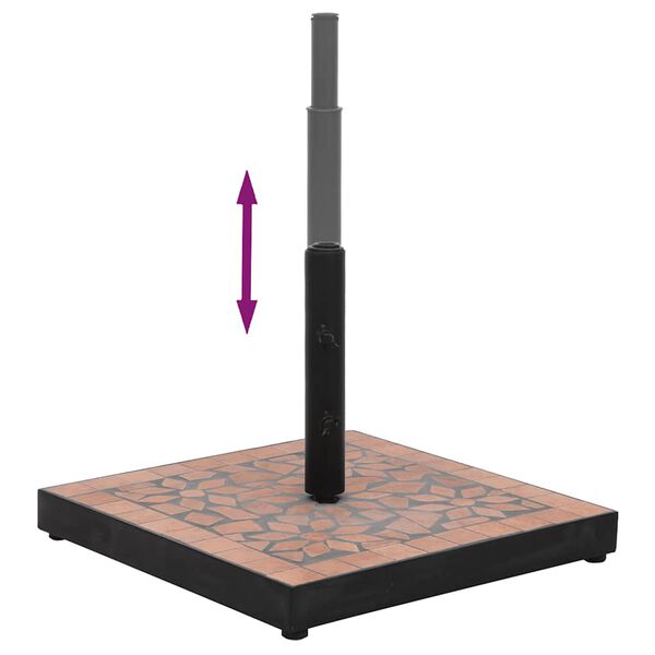 vidaXL Base para guarda-sol quadrada 12 kg terracota