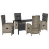 vidaXL Conjunto de Jantar para Jardim 5 unid. Cinzeto vime PE