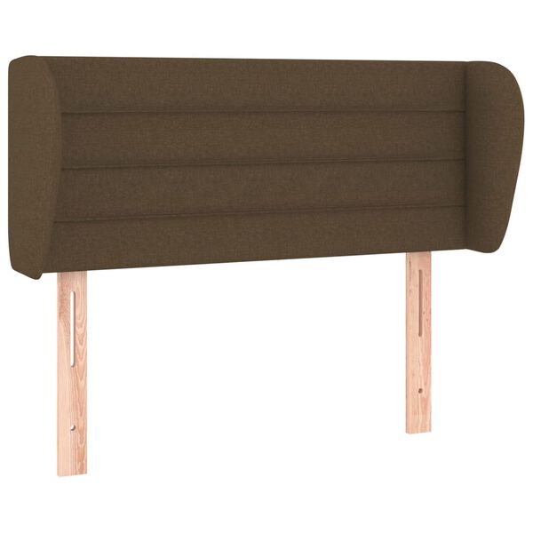 vidaXL Cabeceira de cama c/ abas tecido 93x23x78/88 cm castanho-escuro