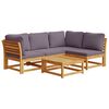 vidaXL 5 pcs conjunto lounge de jardim c/ almofad&otilde;es ac&aacute;cia maci&ccedil;a