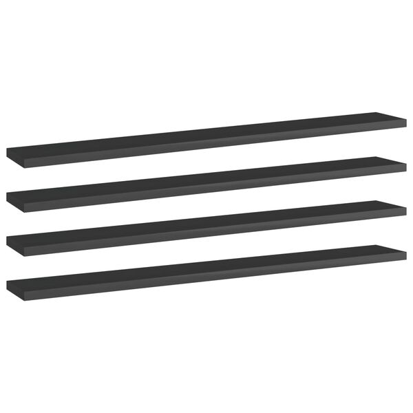 vidaXL Prateleiras para estante 4 pcs 80x10x1,5cm contraplacado preto