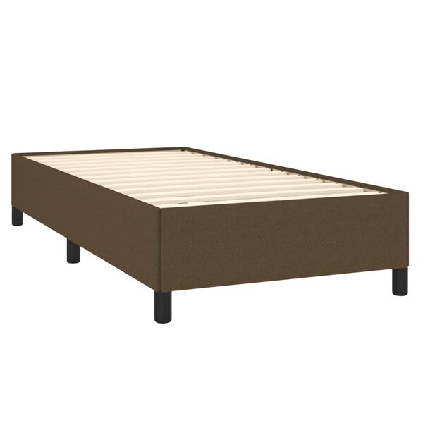 vidaXL Estrutura de cama sem colch&atilde;o 90x200 cm tecido castanho-escuro