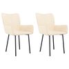vidaXL Cadeiras de jantar 2 pcs veludo cor creme
