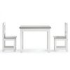 vidaXL 3 pcs conjunto mesa e cadeiras infantil MDF branco e cinzento