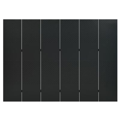 vidaXL Divisórias/biombos com 6 painéis 2 pcs aço 240x180 cm preto