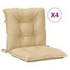 vidaXL Almofad&otilde;es lombares p/ cadeiras 4pcs mesclado tecido bege