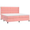 vidaXL Cama box spring c/ colch&atilde;o/LED 200x200 cm veludo rosa