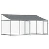 vidaXL Jaula para cão com telhado/portas 4x2x2 m aço galvanizado cinza