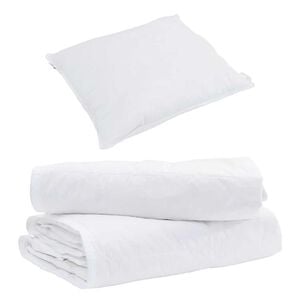 vidaXL Edredom 2-em-1 com travesseiro 2 pcs Branco Pena de ganso