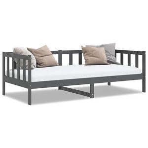 vidaXL Sof&aacute;-cama 90x200 cm madeira de pinho maci&ccedil;a cinzento