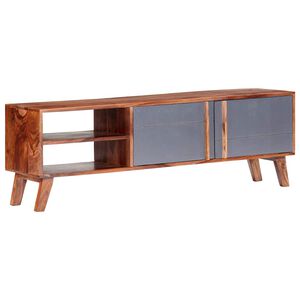vidaXL M&oacute;vel de TV 140x30x45 cm madeira maci&ccedil;a cinzento