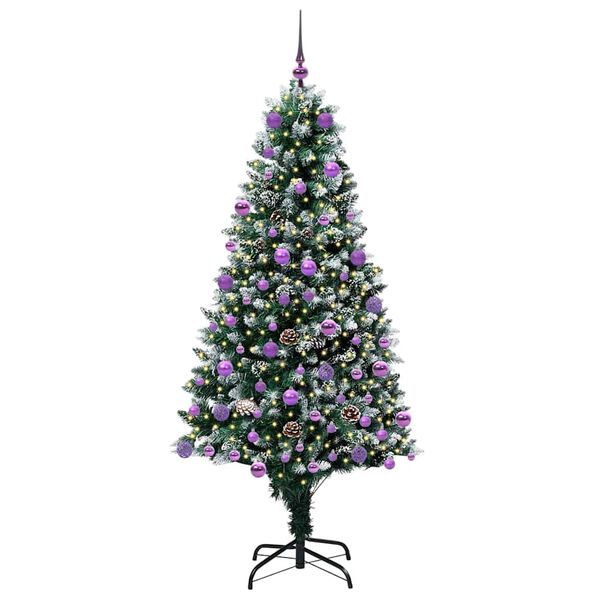 vidaXL &Aacute;rvore de Natal Artificial Verde 180 cm PVC, A&ccedil;o e Pl&aacute;stico
