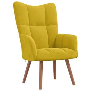 vidaXL Cadeira de descanso veludo amarelo mostarda