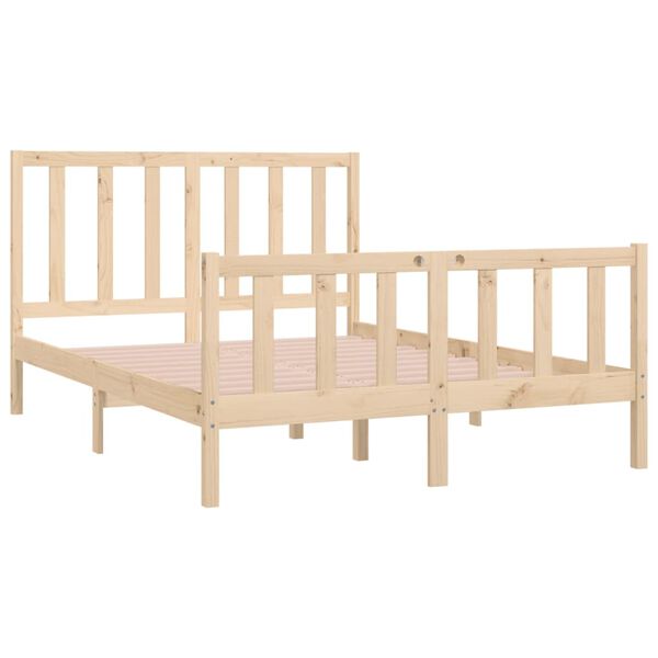 vidaXL Estrutura de cama 140x190 cm madeira maciça