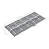 vidaXL Cadeiras de jardim c/ almofad&otilde;es xadrez cinzento 2 pcs teca
