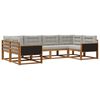 vidaXL Conjunto de Sof&aacute;s para Exterior 6 pcs Natural e Cinzento-Claro