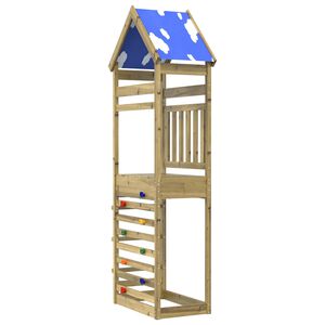 vidaXL Torre de Brincar Castanho Madeira impregnada maci&ccedil;a