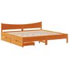 vidaXL Estrutura cama c/ gavetas 200x200 cm pinho maci&ccedil;o castanho-mel