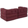 vidaXL Sofá Modular 2 pcs Maroons 140 x 70 x 56 cm tecido