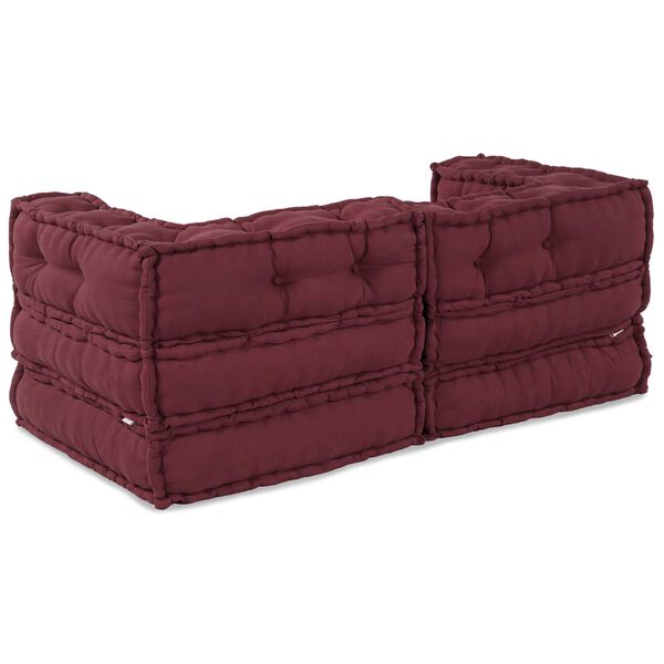 vidaXL Sofá Modular 2 pcs Maroons 140 x 70 x 56 cm tecido