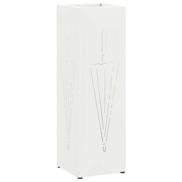 vidaXL Suporte de Guarda-Sol Branco 15.5 x 15.5 x 49 cm Metal