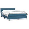 vidaXL Cama com molas/colch&atilde;o 160x220 cm veludo azul-escuro
