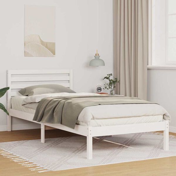 vidaXL Estrutura da Cama Branco 80 x 220 cm Madeira de Pinheiro Sólida