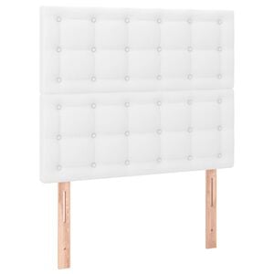 vidaXL Cabeceira Branca 100x5x118/128 cm Couro Sint&eacute;tico