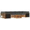 vidaXL Conjunto de Sof&aacute;s para Exterior 8 pcs Natural e Antracite