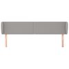 vidaXL Cabeceira de cama c/ abas tecido 163x23x78/88 cm cinzento-claro