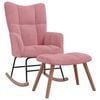 vidaXL Cadeira de baloi&ccedil;o com banco veludo rosa