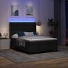 vidaXL Cama Box Spring LED com colch&atilde;o Preto 140 x 200 cm tecido