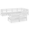 vidaXL 8 pcs conjunto lounge de jardim pinho maci&ccedil;o branco